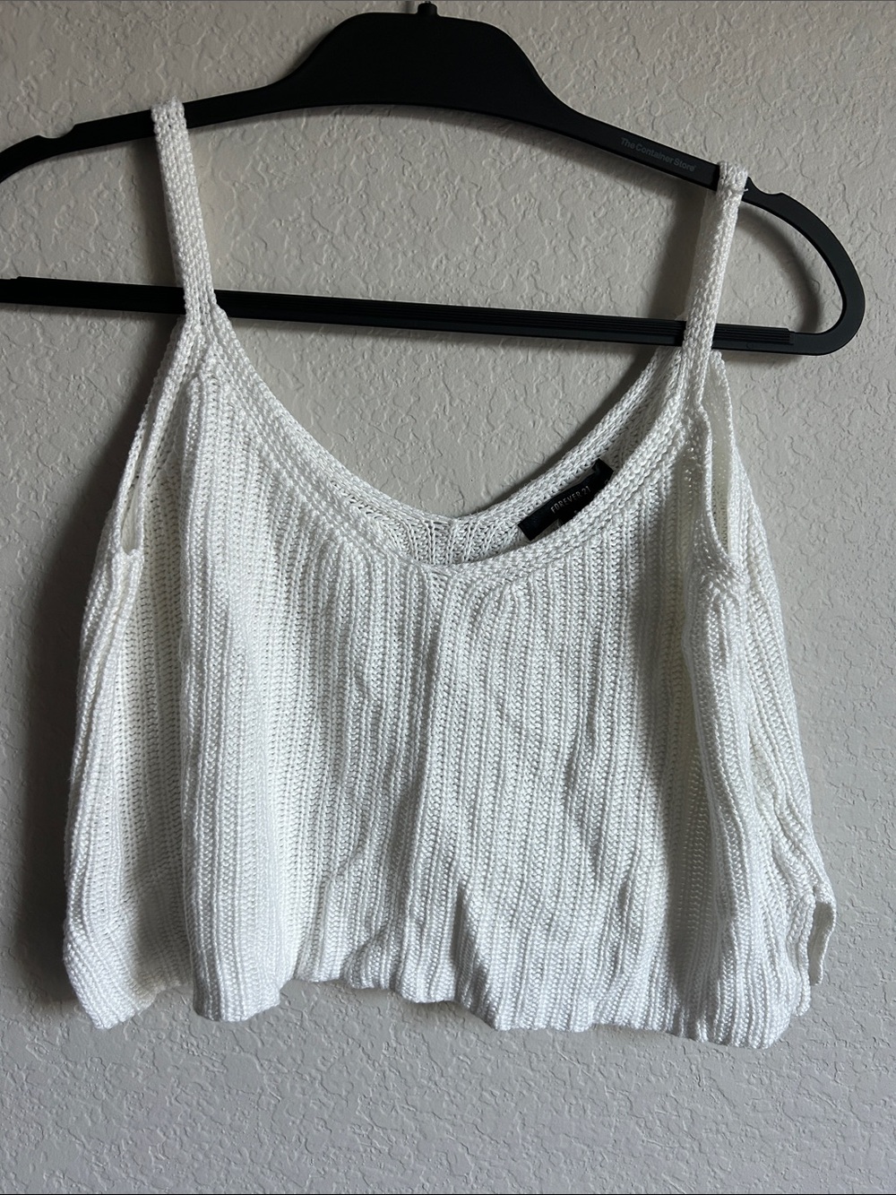 Forever 21 White Knit Cropped Camisole